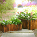 Caixas de plantador de flores de alta durabilidade para decoração de jardim Vaso de madeira para flores usado com flor / chão de planta verde Moderno PRETO, MARROM